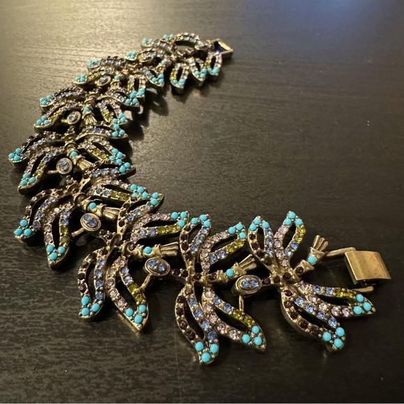 Fairycore Art Nouveau Jewelled Dragonfly Artistry Bracelet (Art Deco, Exquisite) - Picture 3 of 12